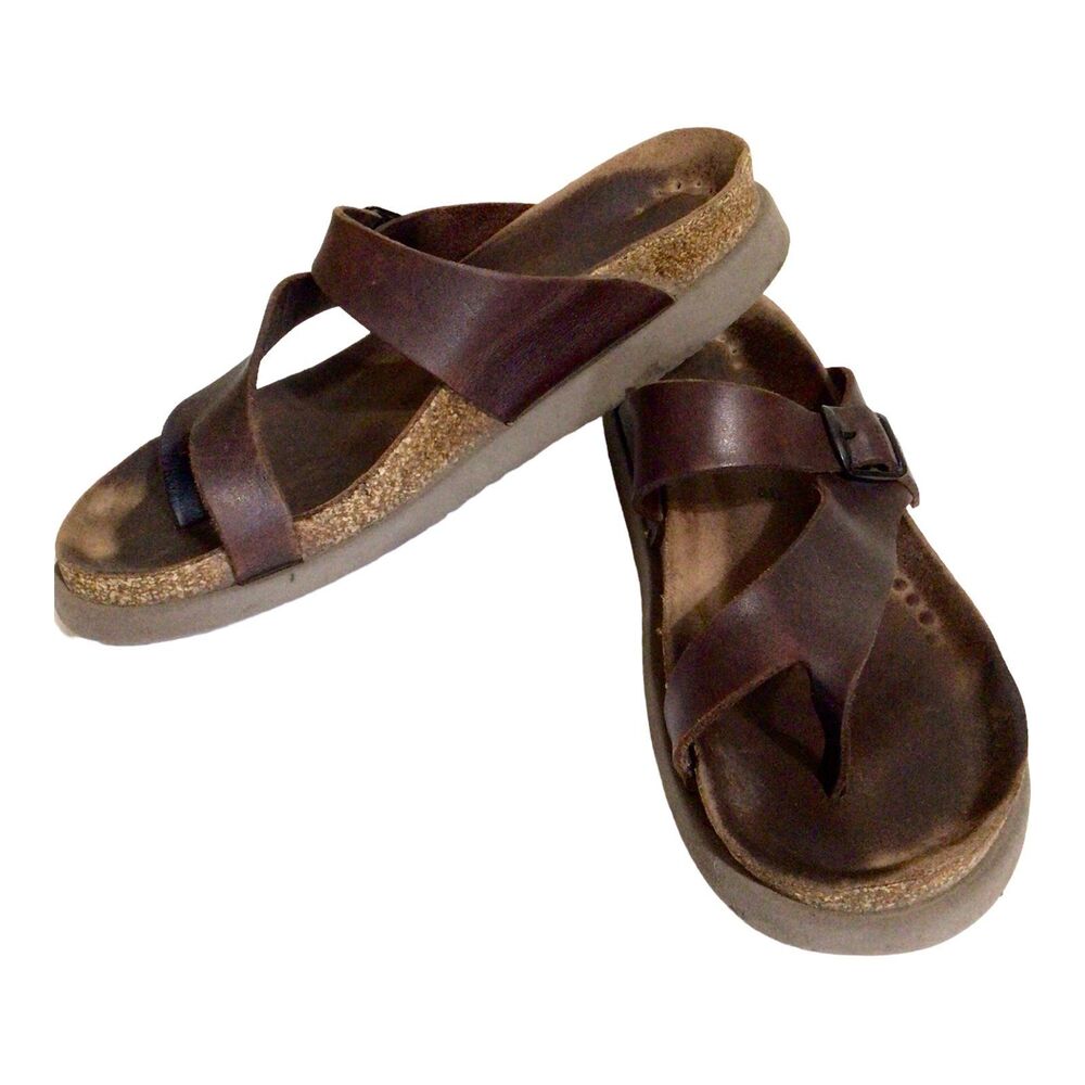 MEPHISTO HELEN Brown Slide Sandal Shoes Sz 40